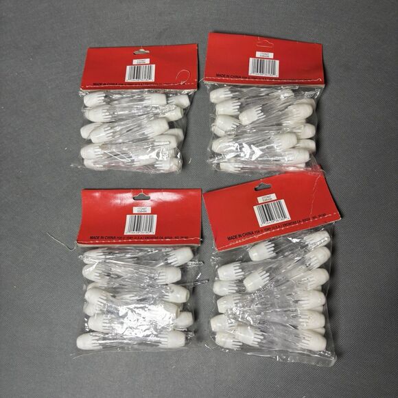Lot Vintage Icicle Light Covers White Clear Plastic Snap On String Lights New - Picture 3 of 13